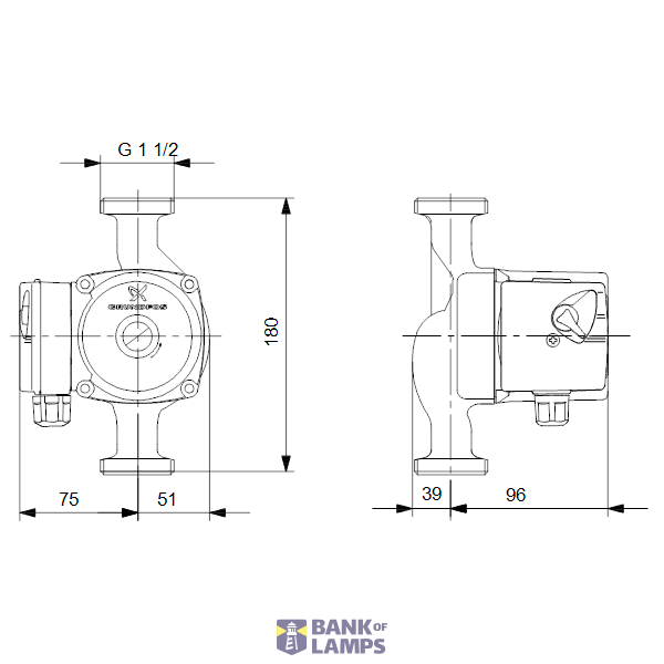 Drinkwater Circulator pump UPS 25-60N 180 1x230V 50Hz 9H image 3