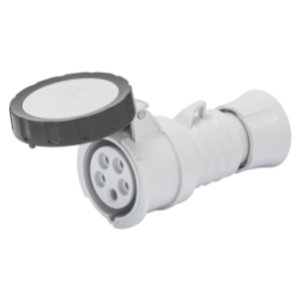 STRAIGHT CONNECTOR HP - IP66/IP67/IP68/IP69 - 3P+N+E 16A 600-690V 50/60HZ - BLACK - 5H - SCREW WIRING image 1