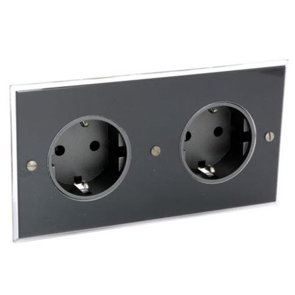 Art d'Arnould univers Memory double standard schuko horizontal power socket 2P+E 16A 250V - Crystal Memory image 1