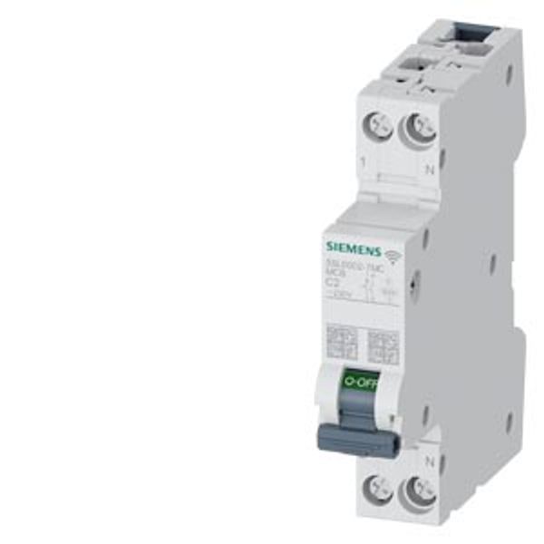 Miniature Circuit Breaker Measuring, Communication AC 230V 6kA, 1+N pole, C, 2A Please consider Radio image 1