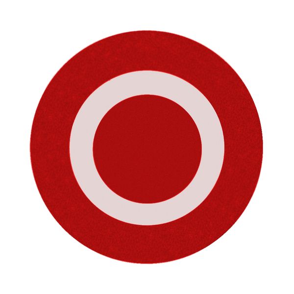 Button plate flat with inscription, red with white zero image 1