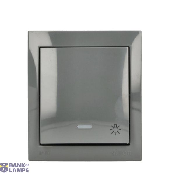 Splash-proof "light" push button with indicator light, IP44, 10AX, dark grey image 1