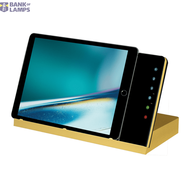Table docking station with charging function and control function, housing gold, glass cover black image 1