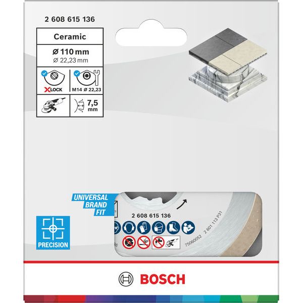 X-LOCK Standard for Ceramic diamond cutting disc 110x22.23x1.6x7.5 image 2