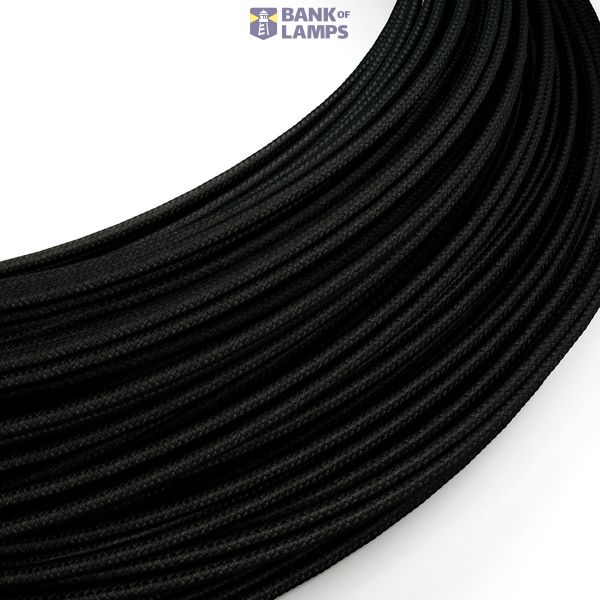 Extra Low Voltage power cable coated in silk effect fabric Black RM04 image 1