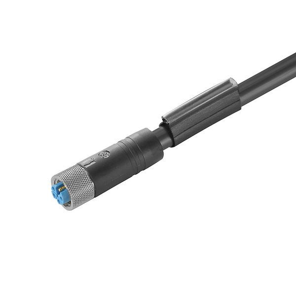 Power cable, One end without connector, M12, Number of poles : 5 (4 + PE), 3 m, Female socket, straight, Shielded: No, LED: No, Sheath material: PUR, Halogen: No image 1