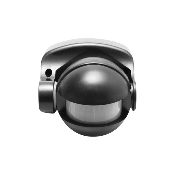 Motion detector CR-1, max 1200W, AC220-240V, 50/60Hz, angle180°, range 10m ± 1,8- 2,5m, IP44, not for LED, surface mounted, black housing image 1