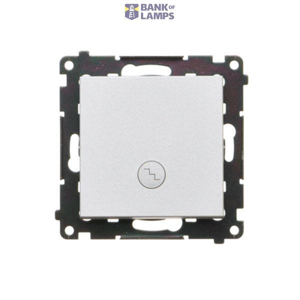 Two-way switch with LED illumination, 10AX, matt aluminum image 1