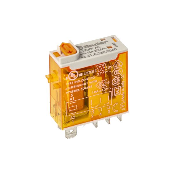 Mini.ind.relays 2CO 8A/230VAC/Agni+Au/Test button/Mech.ind. (46.61.8.230.5040) image 5