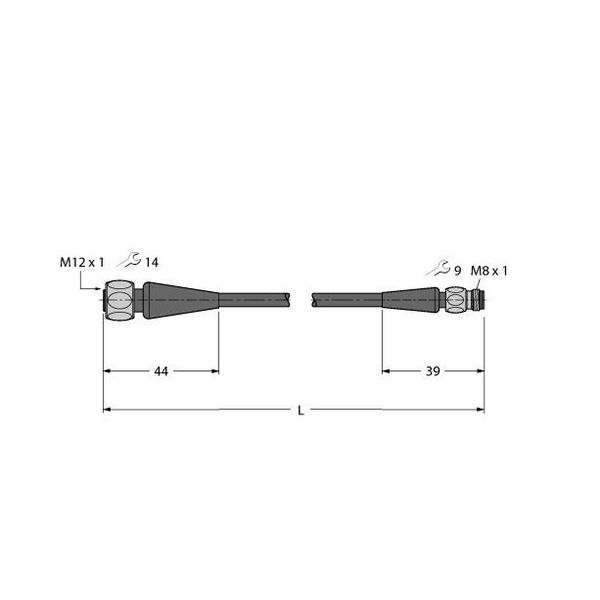 Food & Beverage Hygienic, PVC Extension Cable   RKH4-1-PSGH3M/TFE image 1