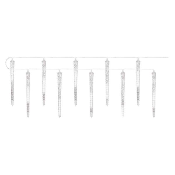 LED Christmas garland – 10x icicle, 3.6 m, outdoor and indoor, cool white image 1