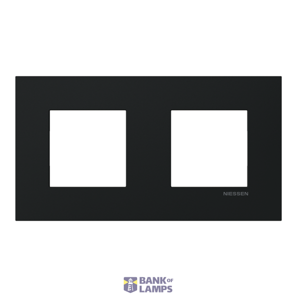 Frame 2-gang / 2+2-modules - Niessen logo - S - Matt Black image 1