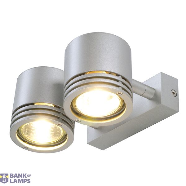 BARRO 2 wall and ceiling light , round, silver-grey, 2x GU10 , max. 2x 50W image 1