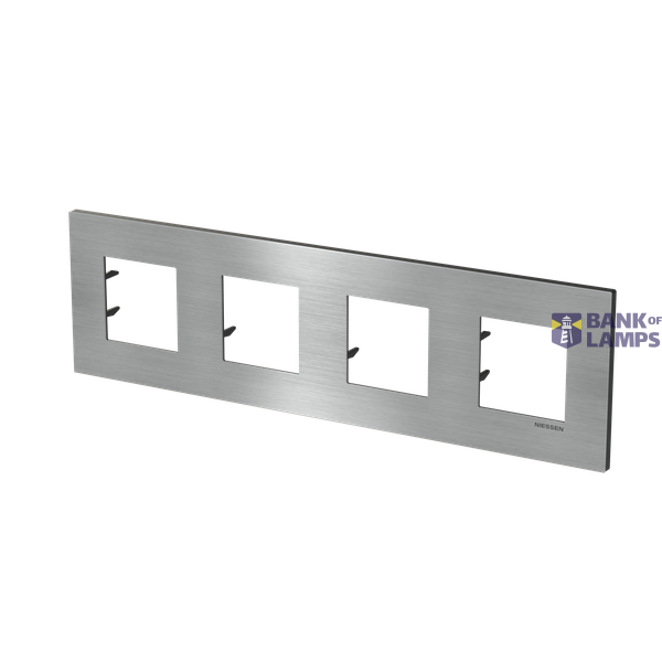 Frame 4-gang / 2+2+2+2-modules - Niessen logo - S - Stainless Steel image 3
