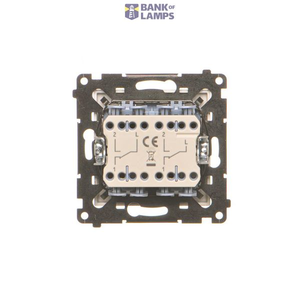 Double intermediate switch illuminated, (module), Simon 24, IP20, 10AX, graphite mat image 1