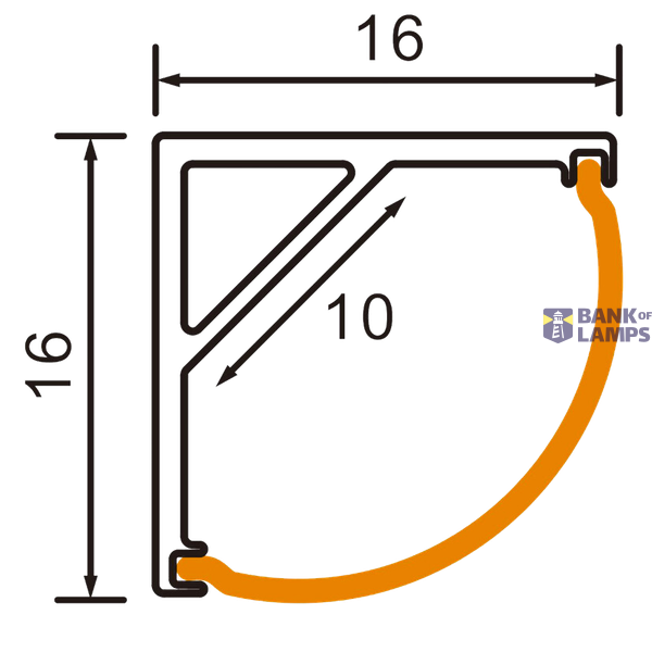 Aluminium Profile with PC Cover 3m L-Type image 1