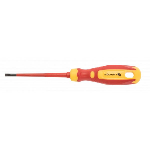 HOEGERT Insulated slotted screwdriver 3x100 mm, 1000 V,
CrMo steel image 1