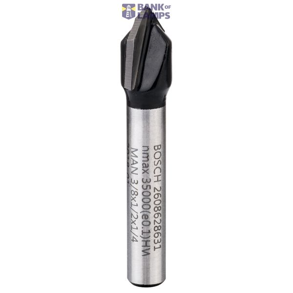 V-groove bit, 1/4", D1 9.5 mm, L 12.4 mm, G 45 mm, 90° image 1