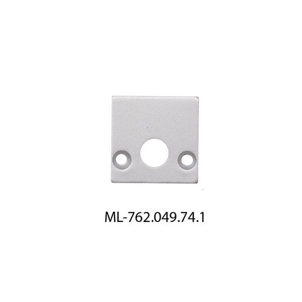 End cap for PC1 with hole, silver color, 1pc image 1