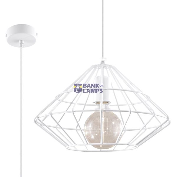 HANGING LAMP UMBERTO WHITE E27 1X60W IP20 image 7