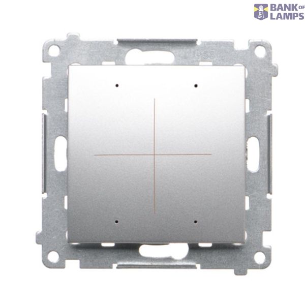 Electronic 4-fold switch/push-button, 6A, Silver matt, metalic image 1