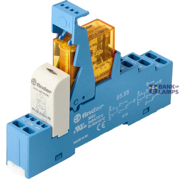 Rel. interface Mod.screwless 2CO 8A/24VAC/Agni/LED/diode (48.72.8.024.0060) image 3