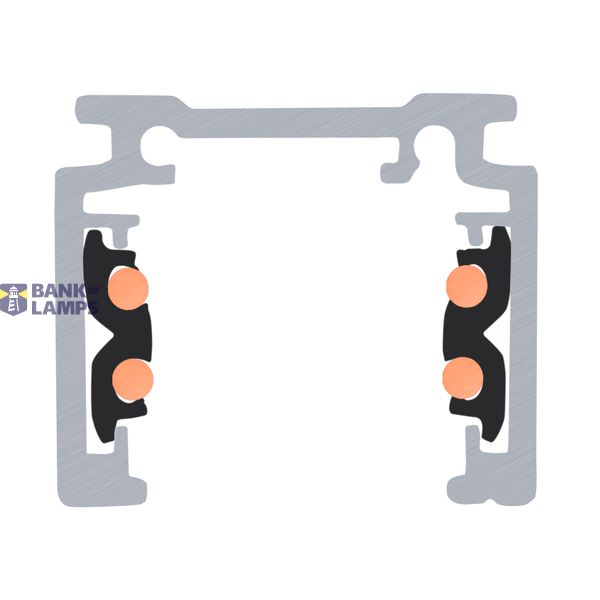 1m mounting track, 48V TRACK, black, DALI image 2