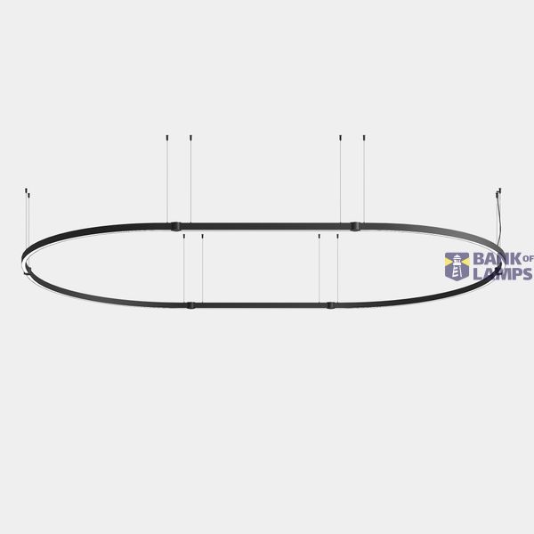 Lineal lighting system Apex Oval Pendant 84W LED warm-white 2700K CRI 90 ON-OFF Black IP20 8629lm image 1