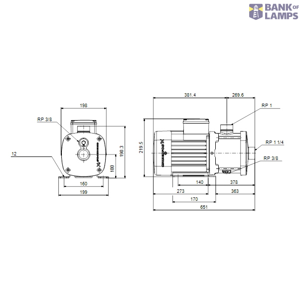 Horizontal multistage pump CM 5-13 A-R-I-E-AQQE F-A-A-N 400Y image 2