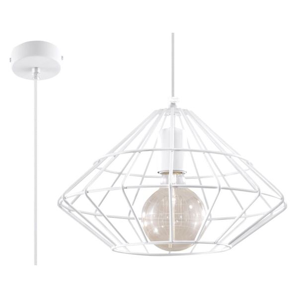 HANGING LAMP UMBERTO WHITE E27 1X60W IP20 image 1