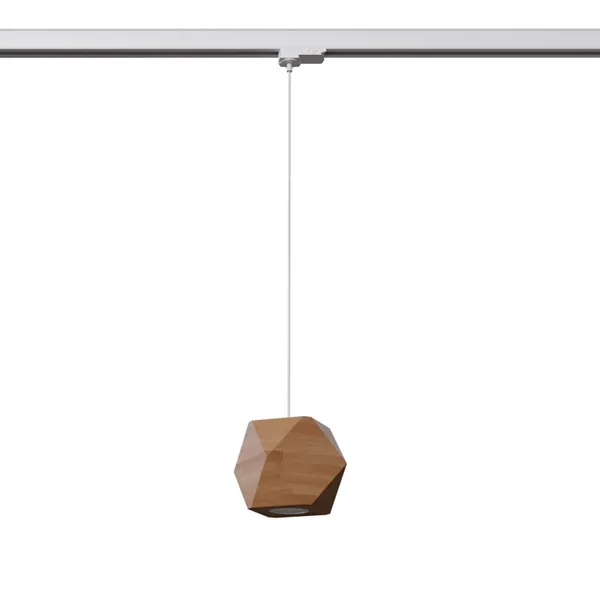 HANGING LAMP 3 PHASE WOODY NATURAL WOOD GU10 WHITE image 1