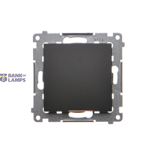 Single switch, (module), 16AX, Screw, black matt image 1
