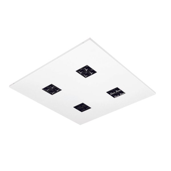 MODUS ES4000, recessed, white body,  square A, modul 625, 4x4 black optic, lenses 80°, LED 840,  driver image 1