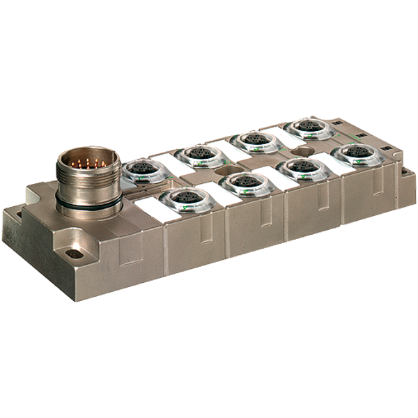 MVP-METALL, 8XM12, 5POLE, M23 19POL. CON. Connector exit frontside image 1