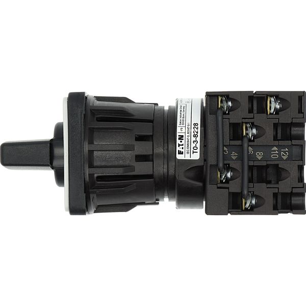 T0-3-8228/EZ Reversing switches, T0, 20 A, centre mounting, 3 contact unit(s), Contacts: 5, 45 °, momentary, With 0 (Off) position, with spring-return from both di image 11