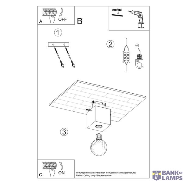 CEILING LAMP ARIZ NATURAL WOOD E27 1X60W IP20 image 3