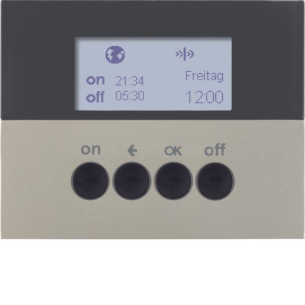 KNX radio timer quicklink, display, K.5, stainless steel matt, lacq. image 1