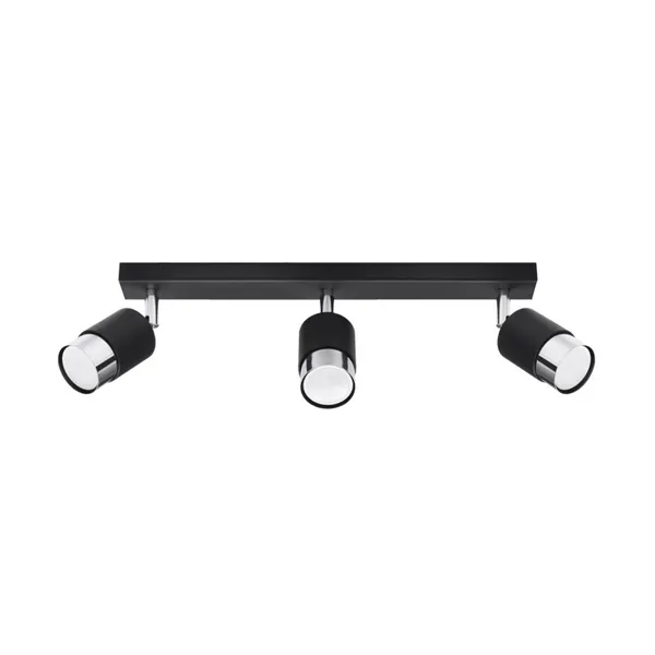 CEILING LAMP NERO 3 BLACK/CHROME GU10 3X40W IP20 image 1