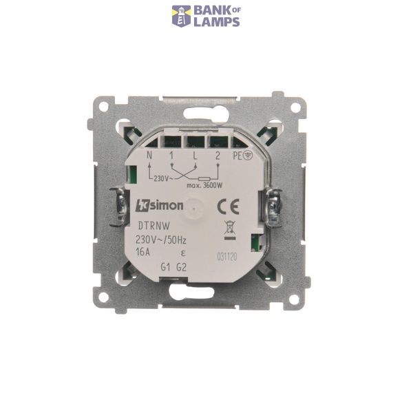 Double button for switches and push buttons, matt aluminum image 1