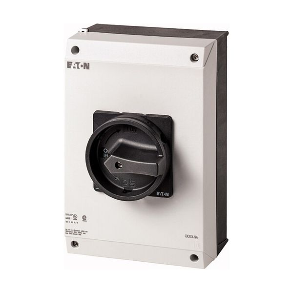 P3-63/I4/SVB-SW-NA Main switch, P3, 63 A, surface mounting, 3 pole, STOP function, With black rotary handle and locking ring, UL/CSA image 6