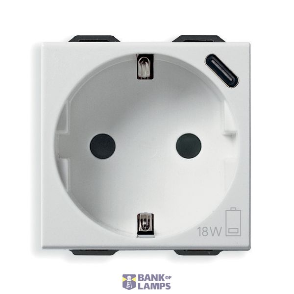 2P+E 16A DE SICURY outlet +USBC 15 white image 1