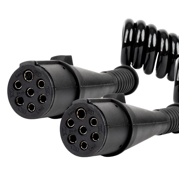 Spring cable TIR 2x 7 PIN type N 5m 24V AMIO-04380 image 1