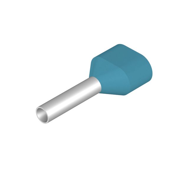Wire-end ferrule, Twin wire-end ferrule, 11 mm, 8 mm, Light Blue image 1