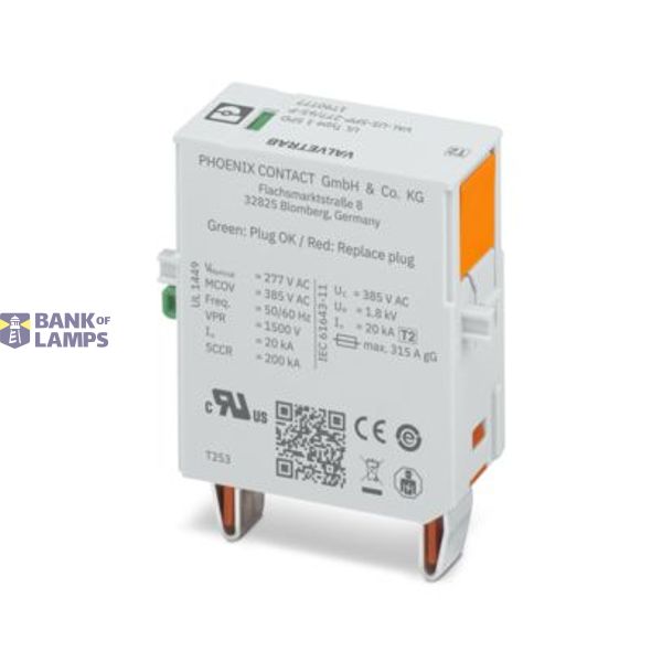 VAL-US-SPP-277/65-P - Type 2 surge protection plug image 1