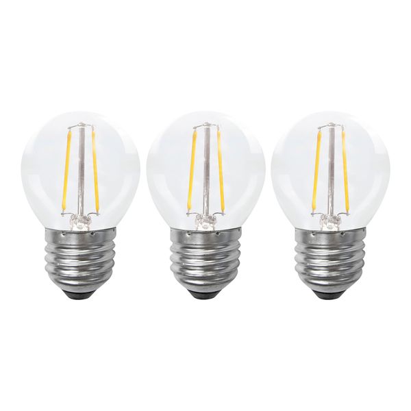 EcoPack 3pcs LED FIL G45 E27 2W 2700K CL image 2