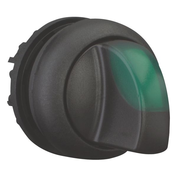 M22S-WLK3-G Illuminated selector switch actuator, RMQ-Titan, With thumb-grip, momentary, 3 positions, green, Bezel: black image 8