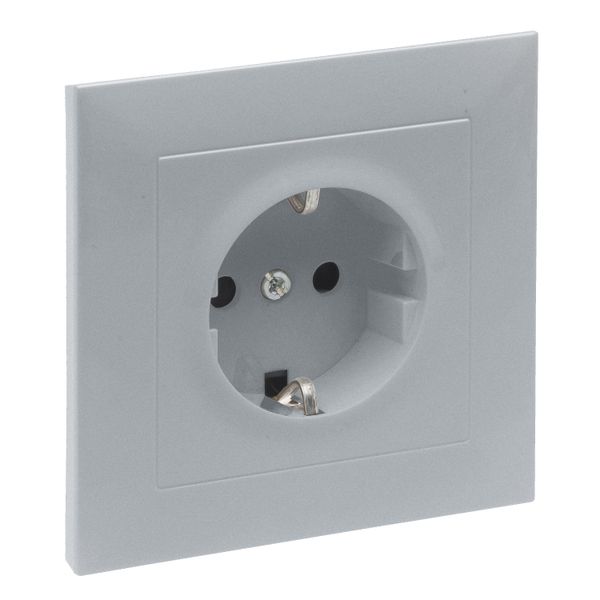 2P+E SOCKET SCHUKO STANDARD SCREW TERMINALS SHUTTERED MONOBLOCK ALUMINIUM image 1