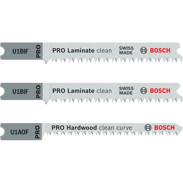 3-piece U-Shank jigsaw blade set for laminate 3 pcs. image 1