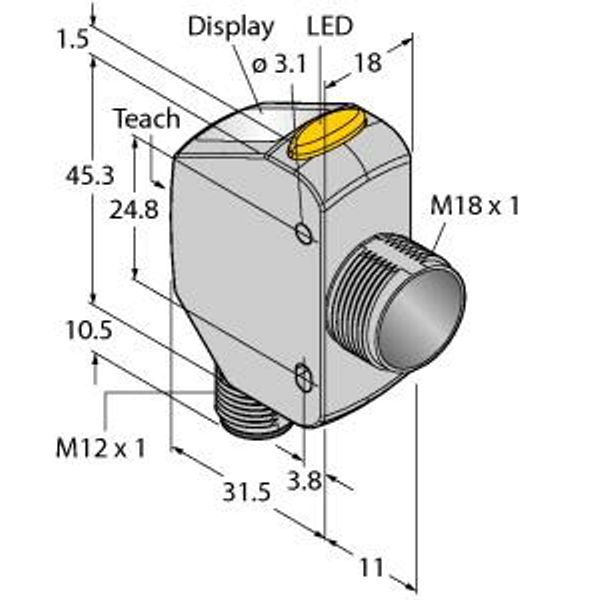 Photoelectric Sensor Laser Distance Sensor (Triangulation)   Q4XTKLAF600-Q8 image 2