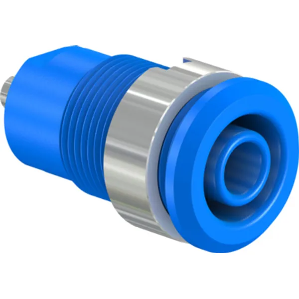 4 mm socket, solder connection, mounting Ø 12.2 mm, CAT III, blue, 49.7049-23 image 1